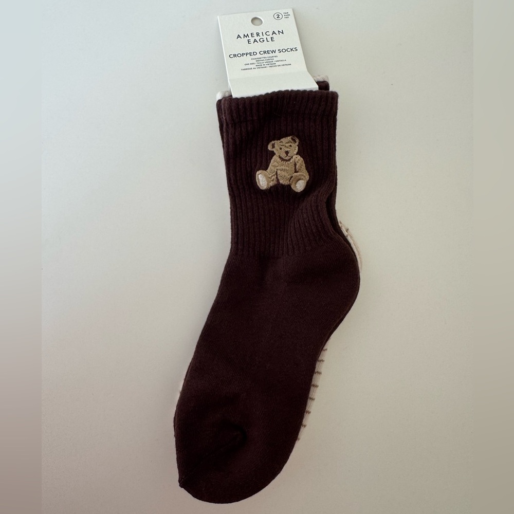 American Eagle Outfitters Teddy Bear Cropped Crew Socks